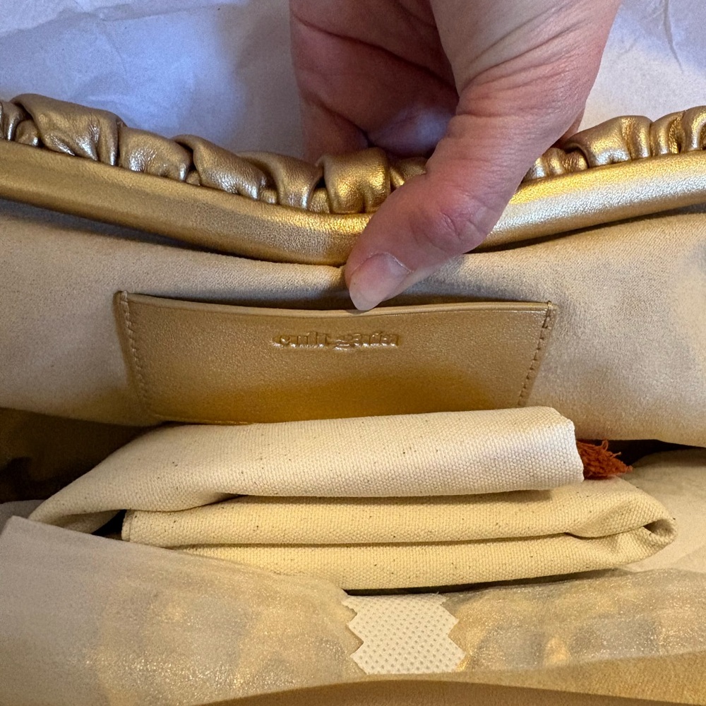 NWT Cult Gaia Dulce Shoulder Bag Gold - Picture 3 of 6